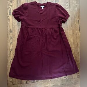 Isabel Maternity by Ingrid & Isabel Wine Red Mini Dress w/ pockets